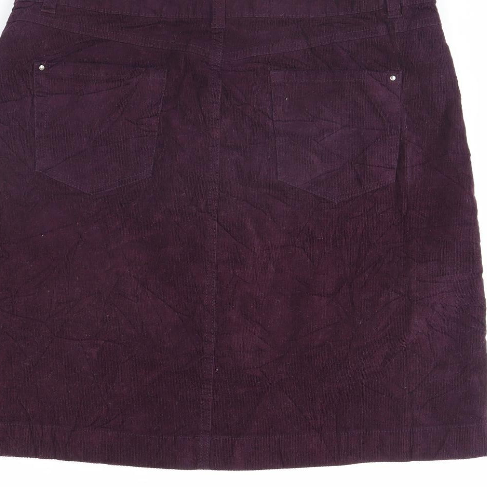 M&Co Womens Purple  Corduroy Mini Skirt Size 36 in