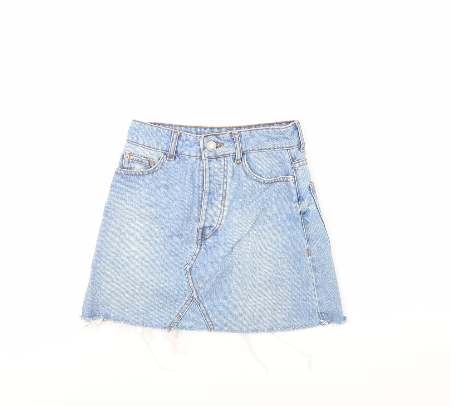 Bershka Womens Blue  Denim Mini Skirt Size 4