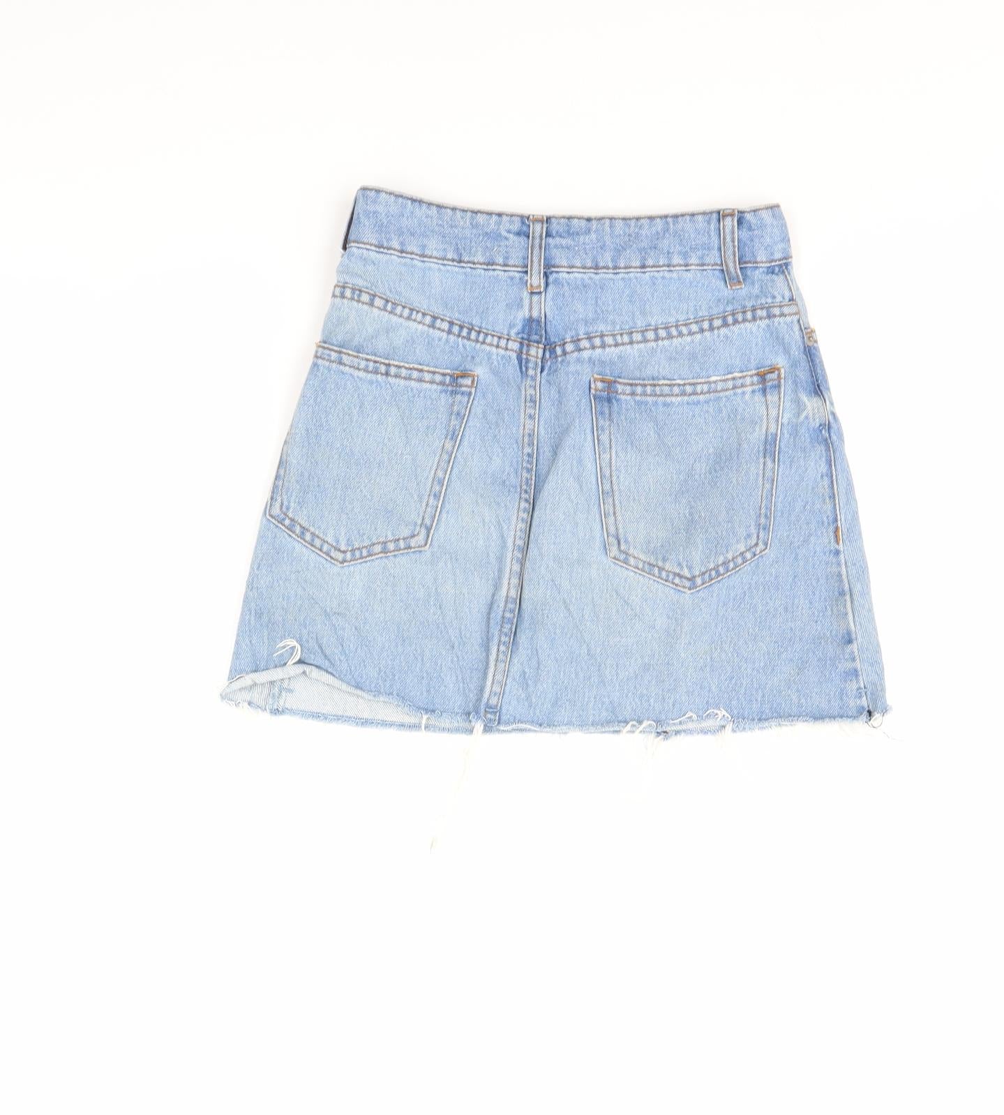 Bershka Womens Blue  Denim Mini Skirt Size 4