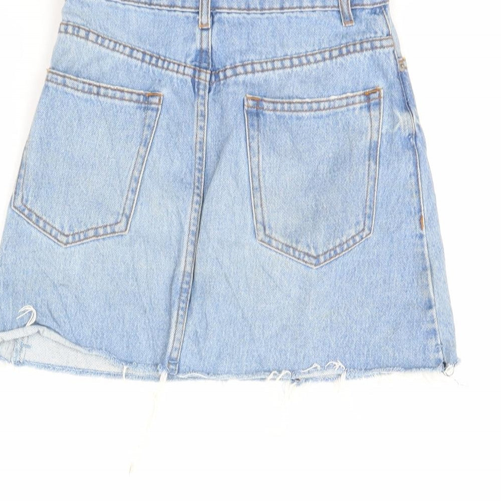 Bershka Womens Blue  Denim Mini Skirt Size 4