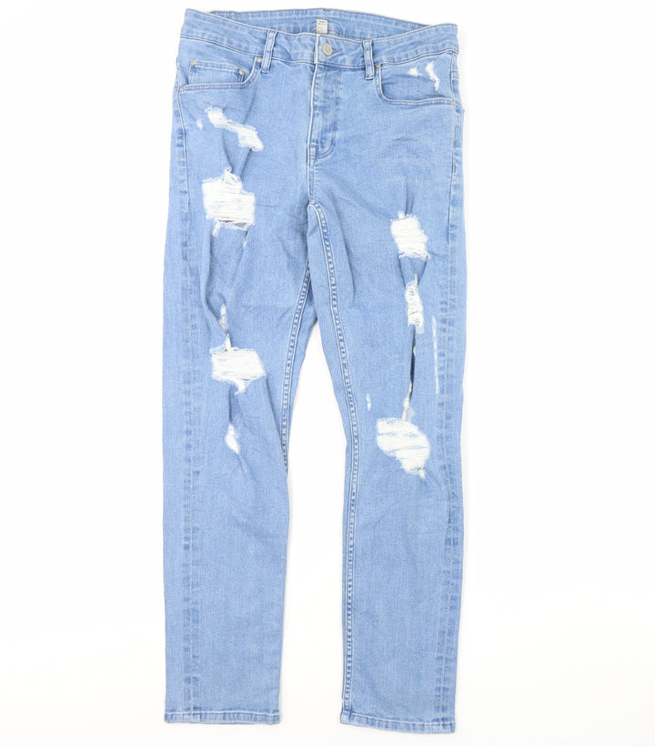 Preworn Womens Blue Denim Straight Jeans Size 32 in L32 in