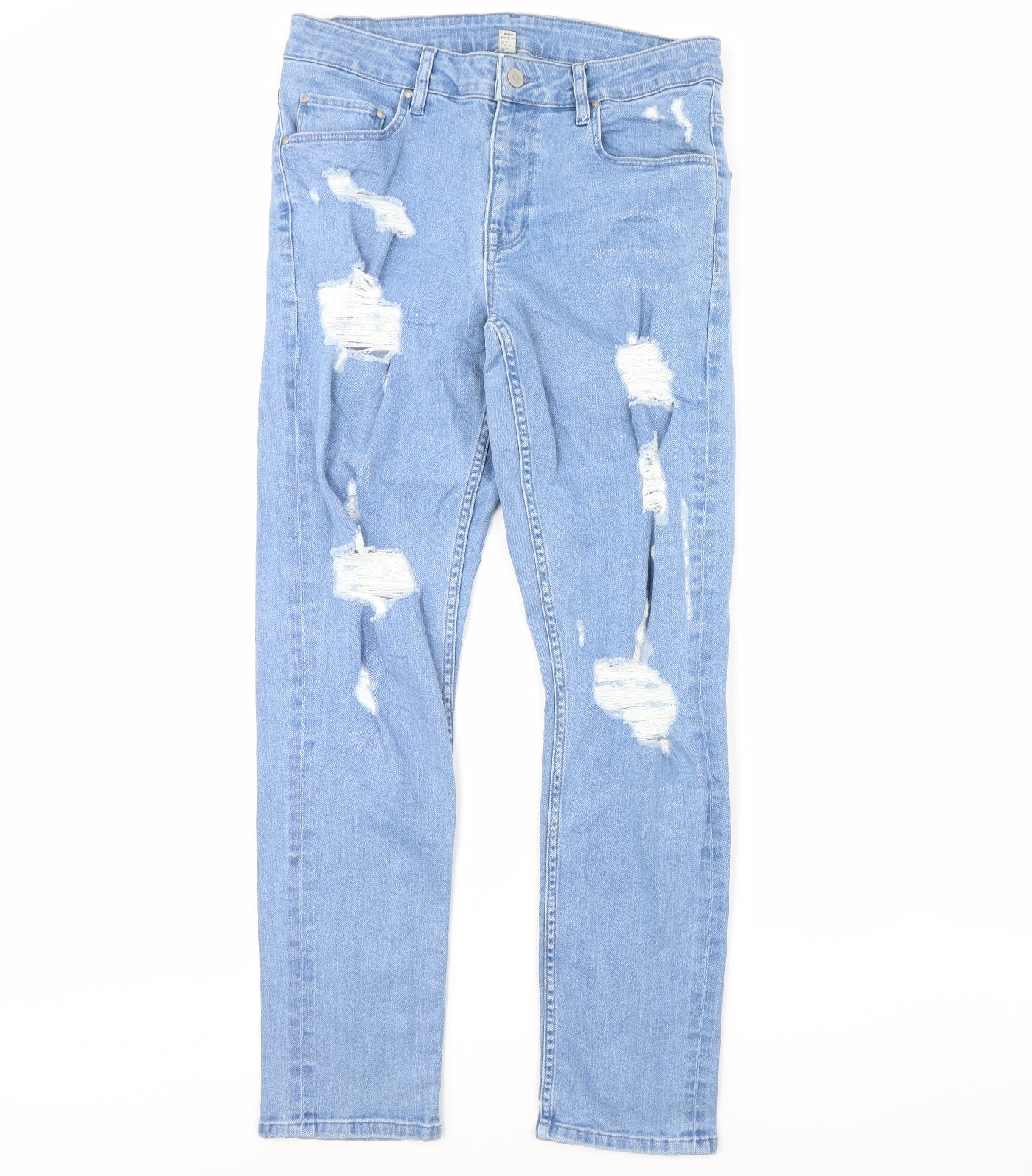 Preworn Womens Blue  Denim Straight Jeans Size 32 in L32 in
