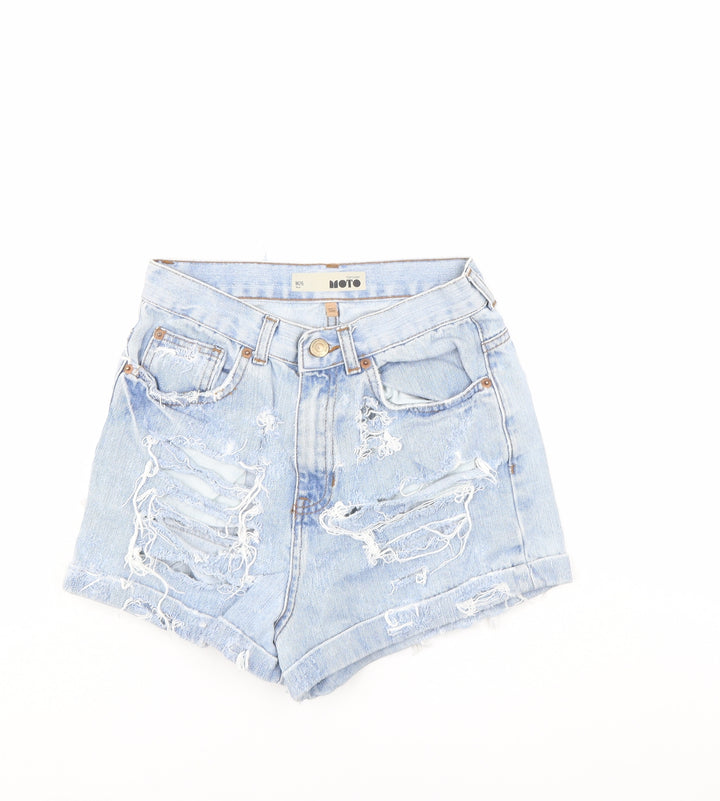 Topshop Womens Blue Denim Cut-Off Shorts Size 26 in