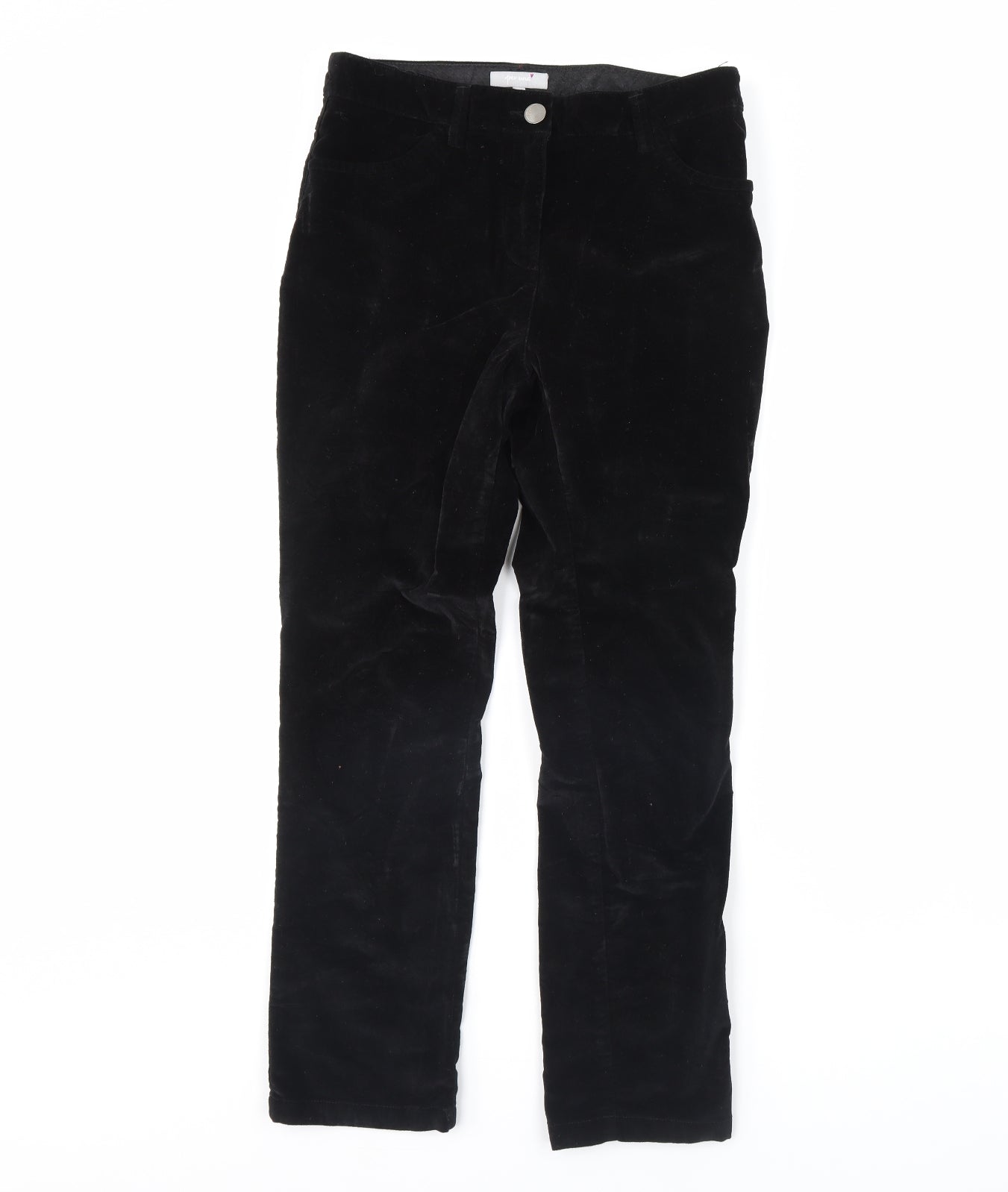 Per Una Womens Black  Velour Trousers  Size 10 L29 in