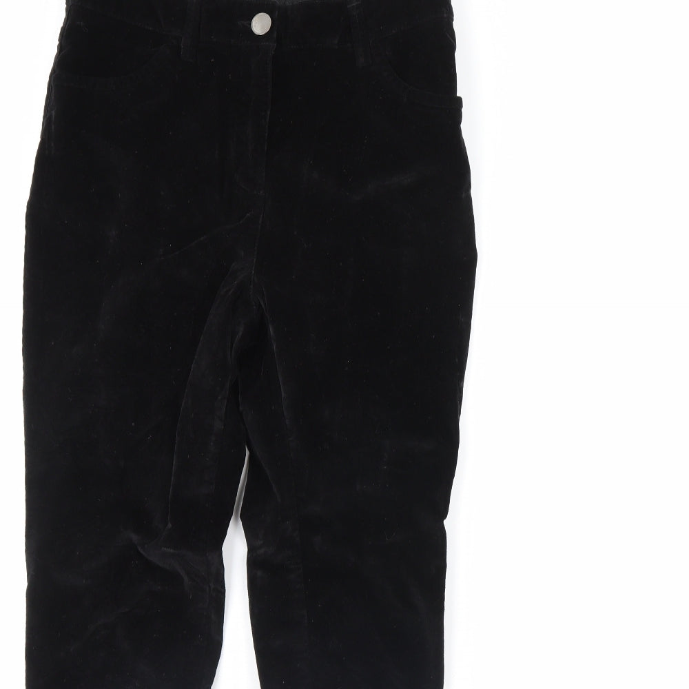 Per Una Womens Black  Velour Trousers  Size 10 L29 in