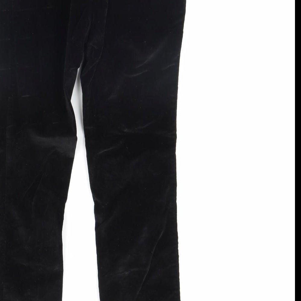 Per Una Womens Black  Velour Trousers  Size 10 L29 in