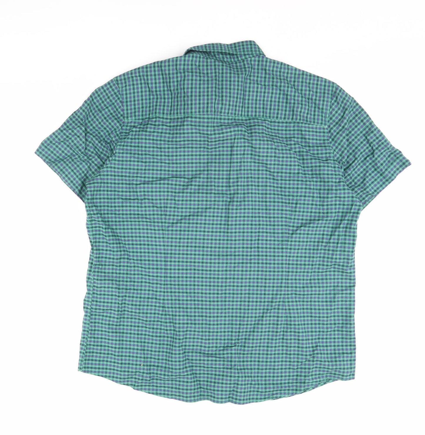 Easy Mens Green Check   Dress Shirt Size 2XL