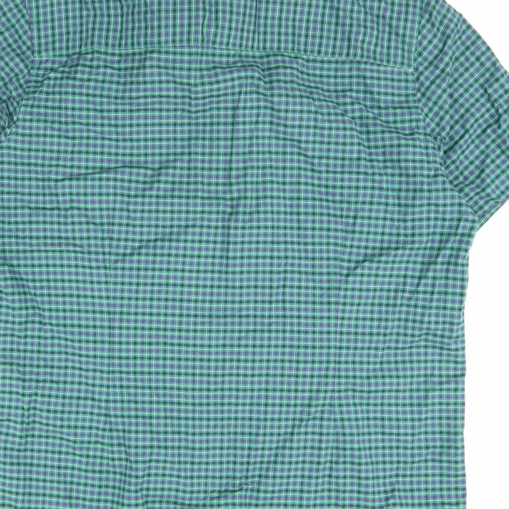 Easy Mens Green Check   Dress Shirt Size 2XL