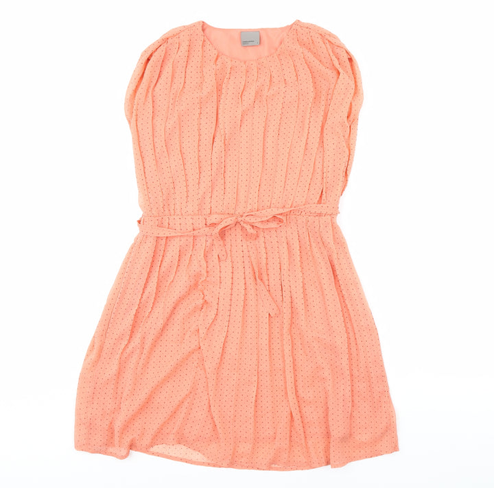 Vera Moda Womens Orange Polka Dot Fit & Flare Size S