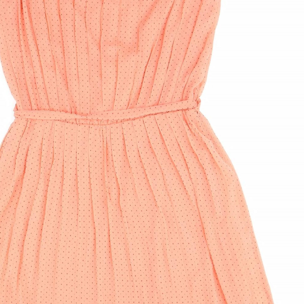 Vera Moda Womens Orange Polka Dot  Fit & Flare  Size S