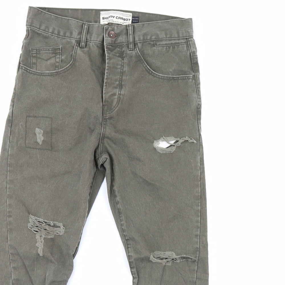 Topman Mens Green   Straight Jeans Size 32 L30 in