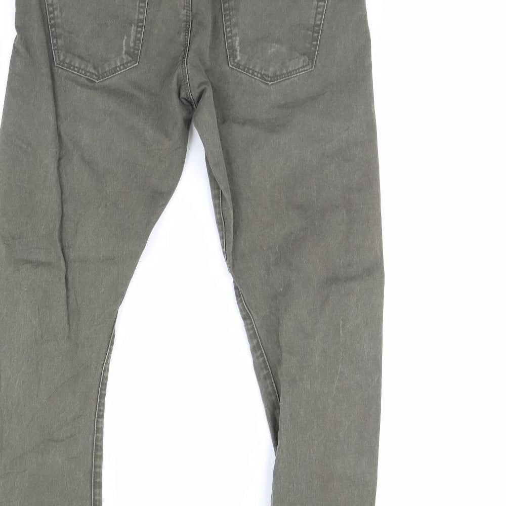 Topman Mens Green   Straight Jeans Size 32 L30 in