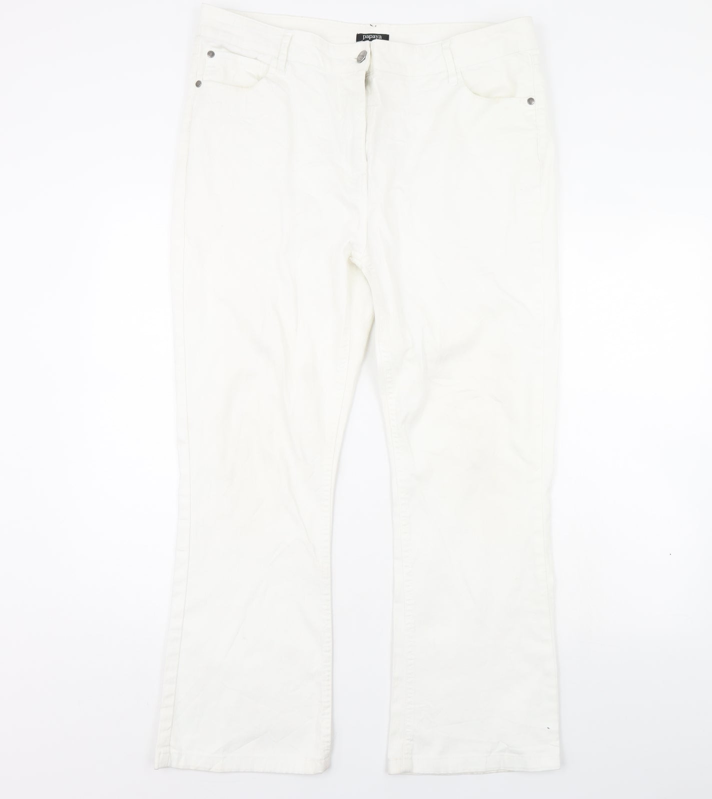 Papaya Womens White  Denim Straight Jeans Size 18 L30 in