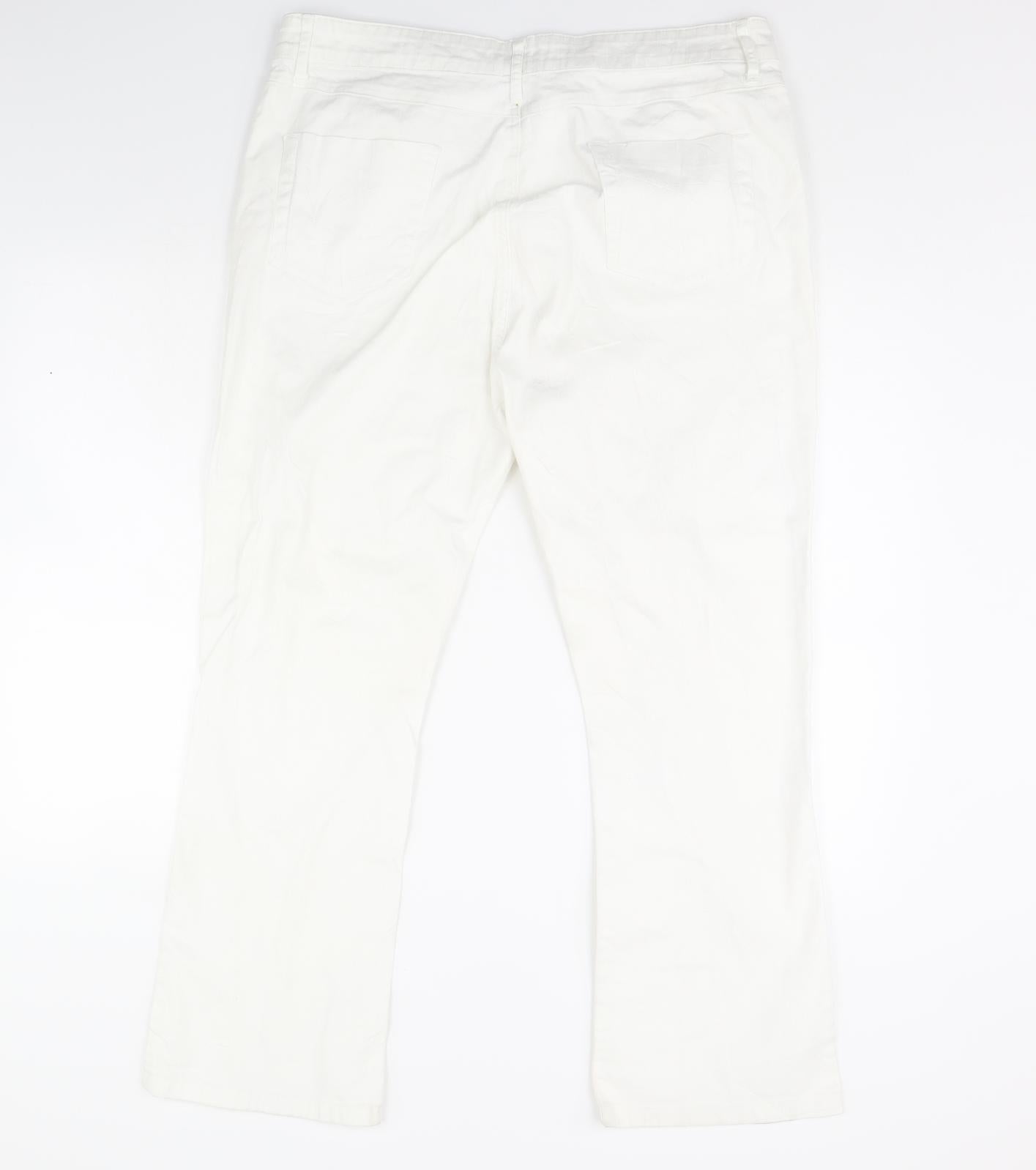 Papaya Womens White  Denim Straight Jeans Size 18 L30 in