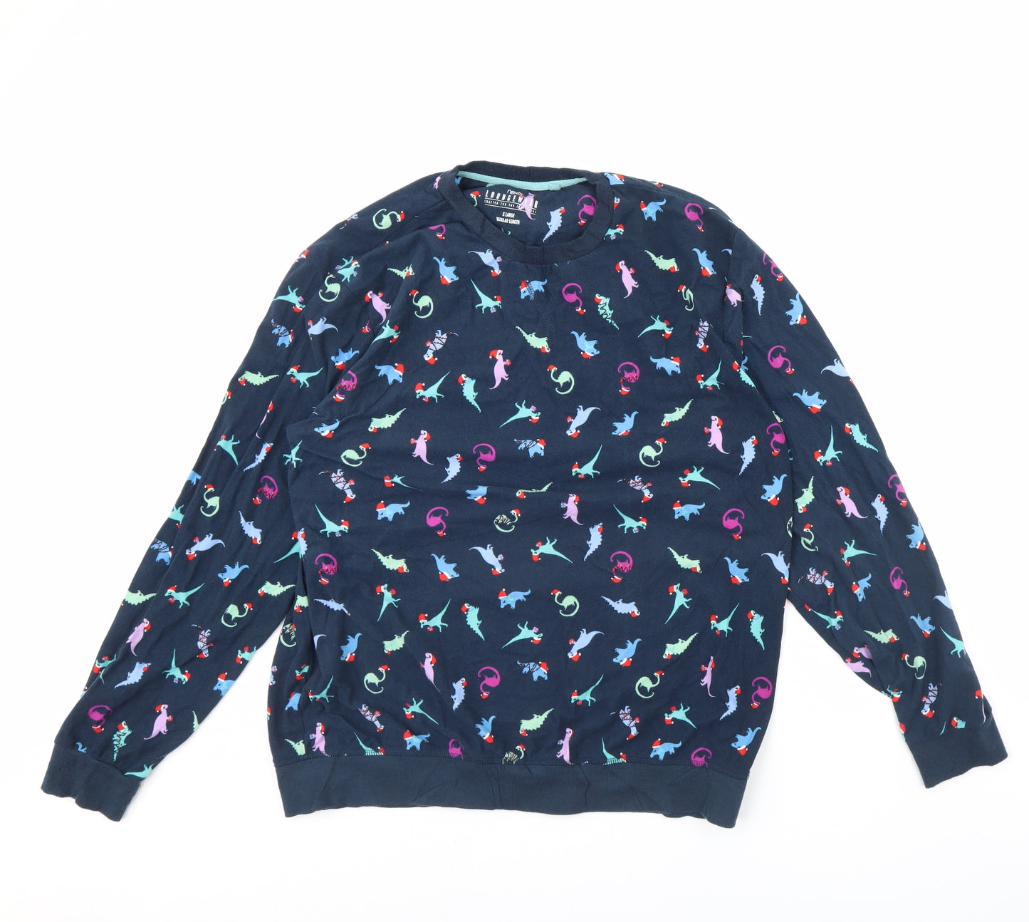 NEXT Mens Blue Spotted   Pyjama Top Size XL  - Christmas