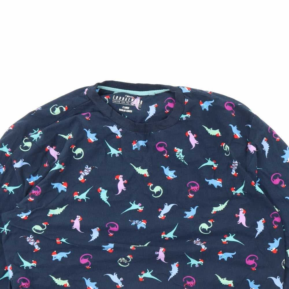 NEXT Mens Blue Spotted   Pyjama Top Size XL  - Christmas