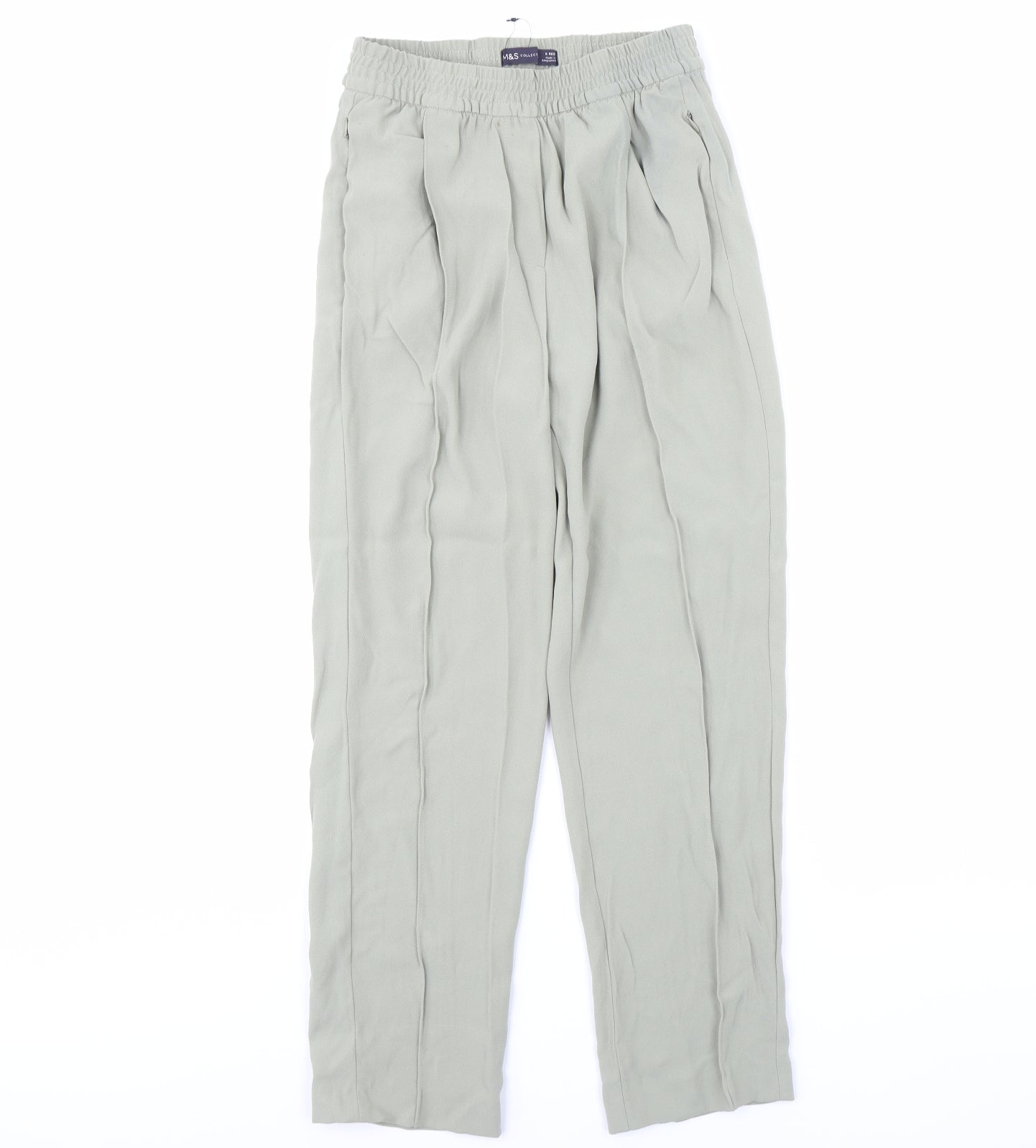 m&s Womens Green   Trousers  Size 8 L29 in