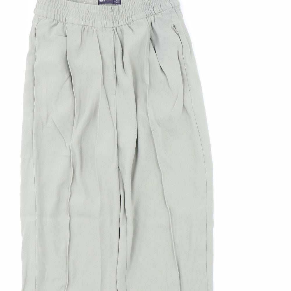 m&s Womens Green   Trousers  Size 8 L29 in