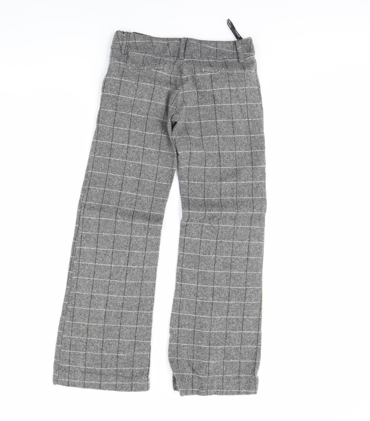 Topshop Womens Grey Plaid  Trousers  Size 6 L30 in