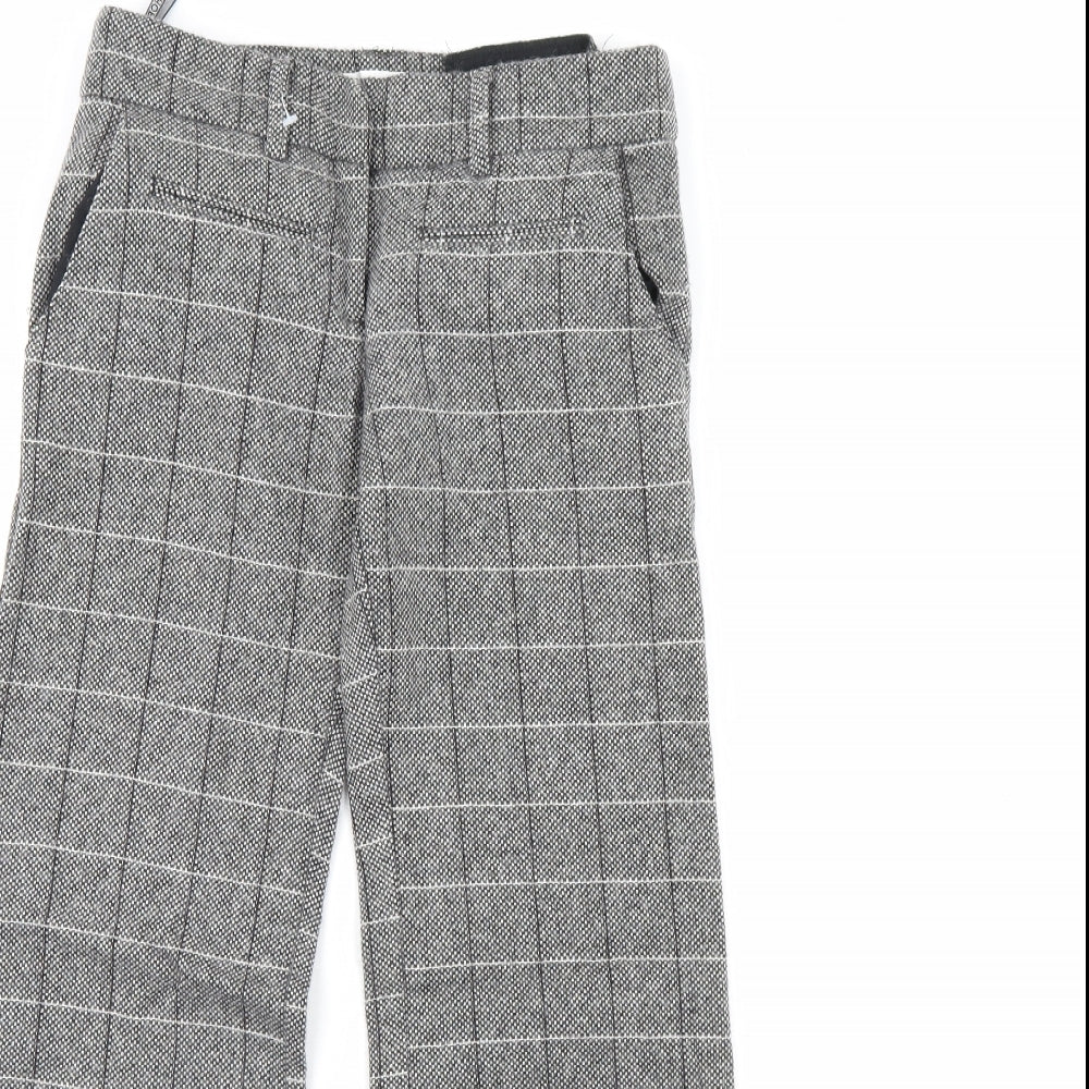 Topshop Womens Grey Plaid  Trousers  Size 6 L30 in