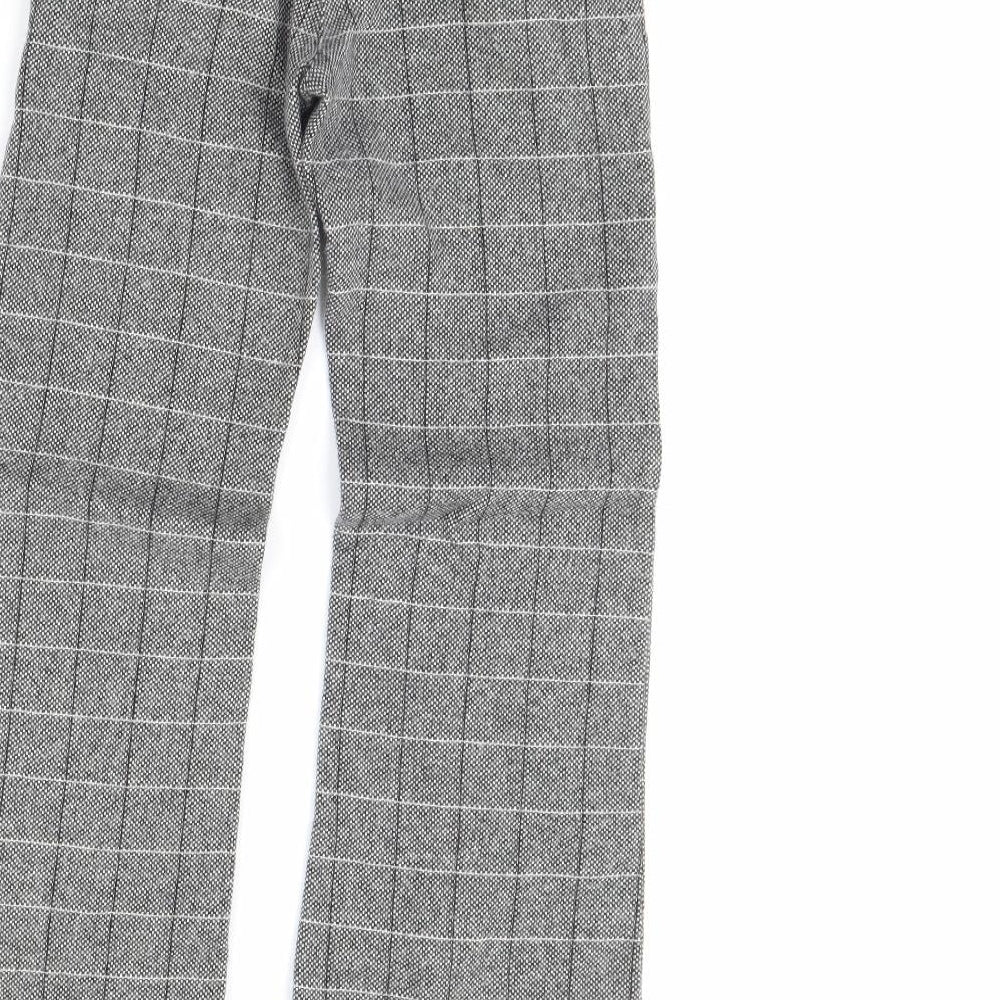 Topshop Womens Grey Plaid  Trousers  Size 6 L30 in
