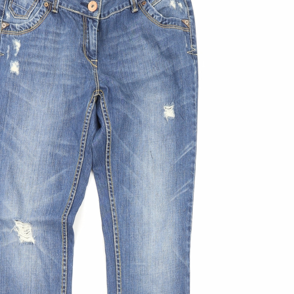 River Island Womens Blue  Denim Straight Jeans Size 14 L32 in