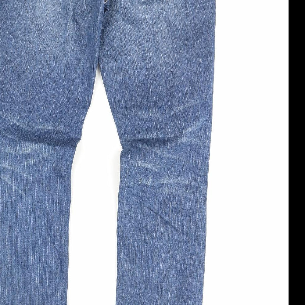 River Island Womens Blue  Denim Straight Jeans Size 14 L32 in