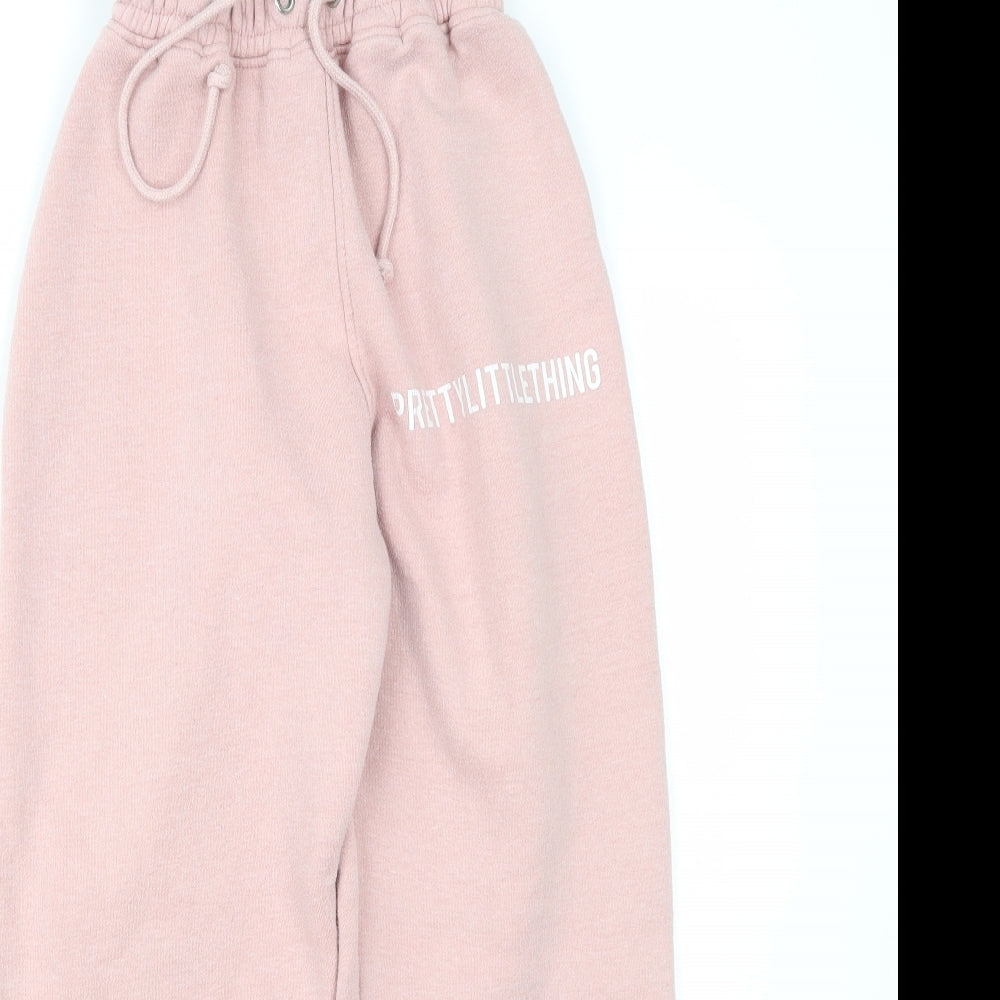 PRETTYLITTLETHING Womens Pink   Sweatpants Trousers Size 6 L24 in
