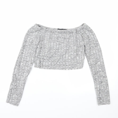 PRETTYLITTLETHING Womens Grey   Basic T-Shirt Size S