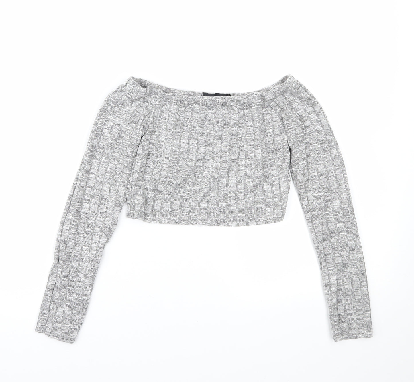 PRETTYLITTLETHING Womens Grey   Basic T-Shirt Size S