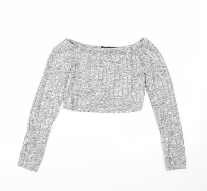 PRETTYLITTLETHING Womens Grey   Basic T-Shirt Size S
