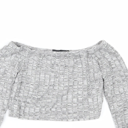 PRETTYLITTLETHING Womens Grey   Basic T-Shirt Size S