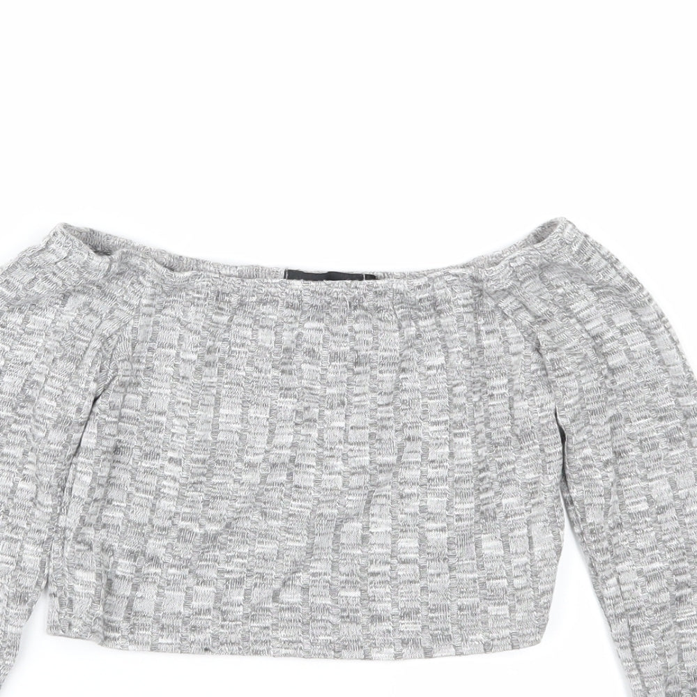 PRETTYLITTLETHING Womens Grey   Basic T-Shirt Size S