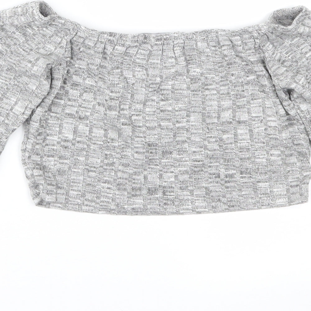 PRETTYLITTLETHING Womens Grey   Basic T-Shirt Size S