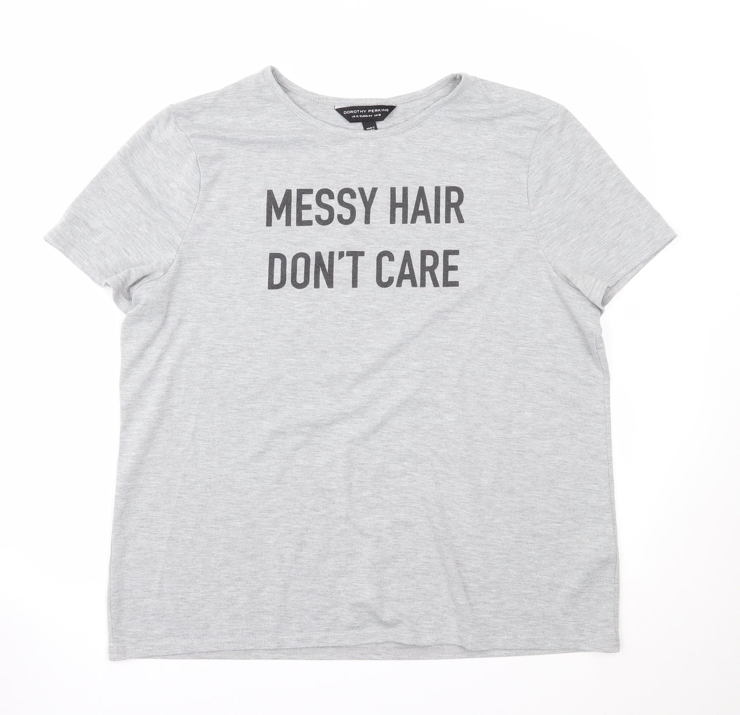 Dorothy Perkins Womens Grey   Basic T-Shirt Size 16