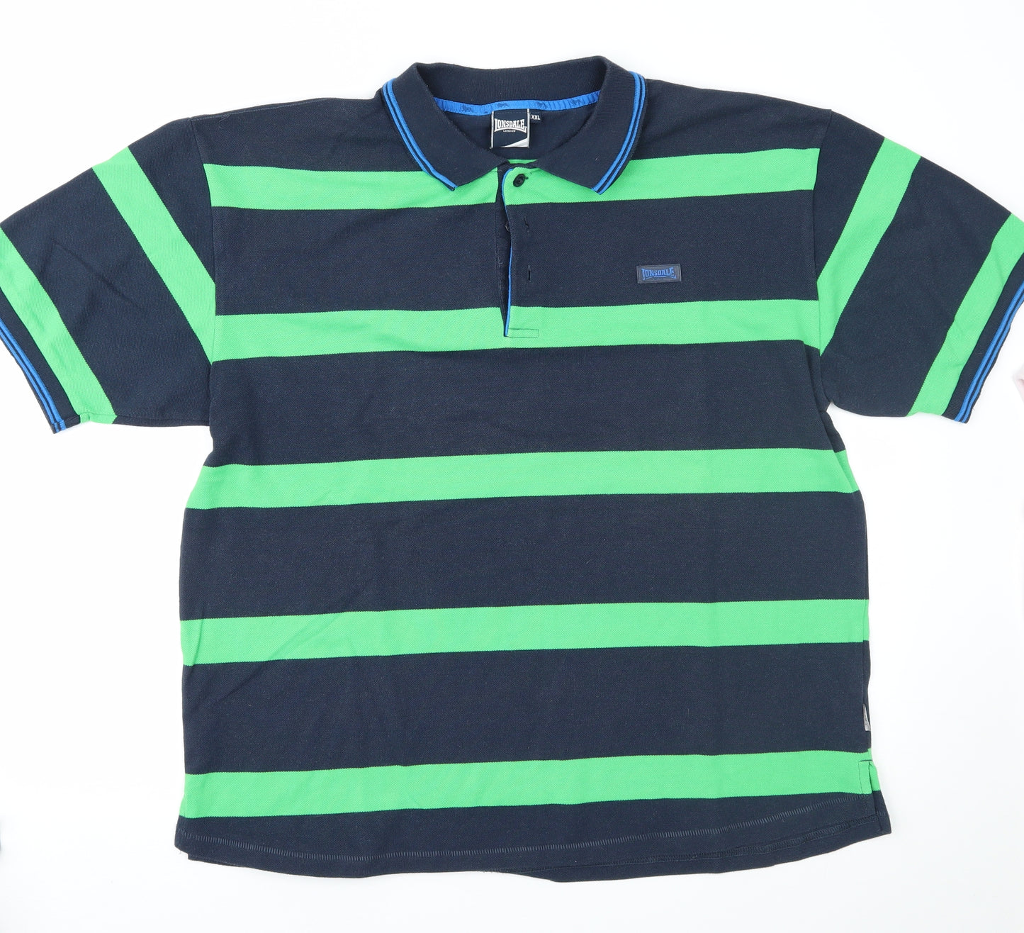 Lonsdals Mens Blue Striped   Polo Size 2XL
