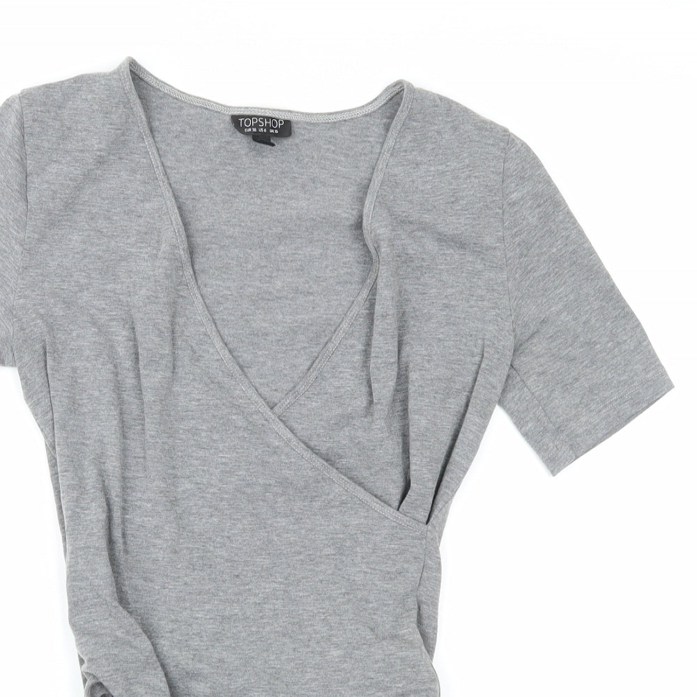 Topshop Womens Grey   Bodysuit One-Piece Size 10