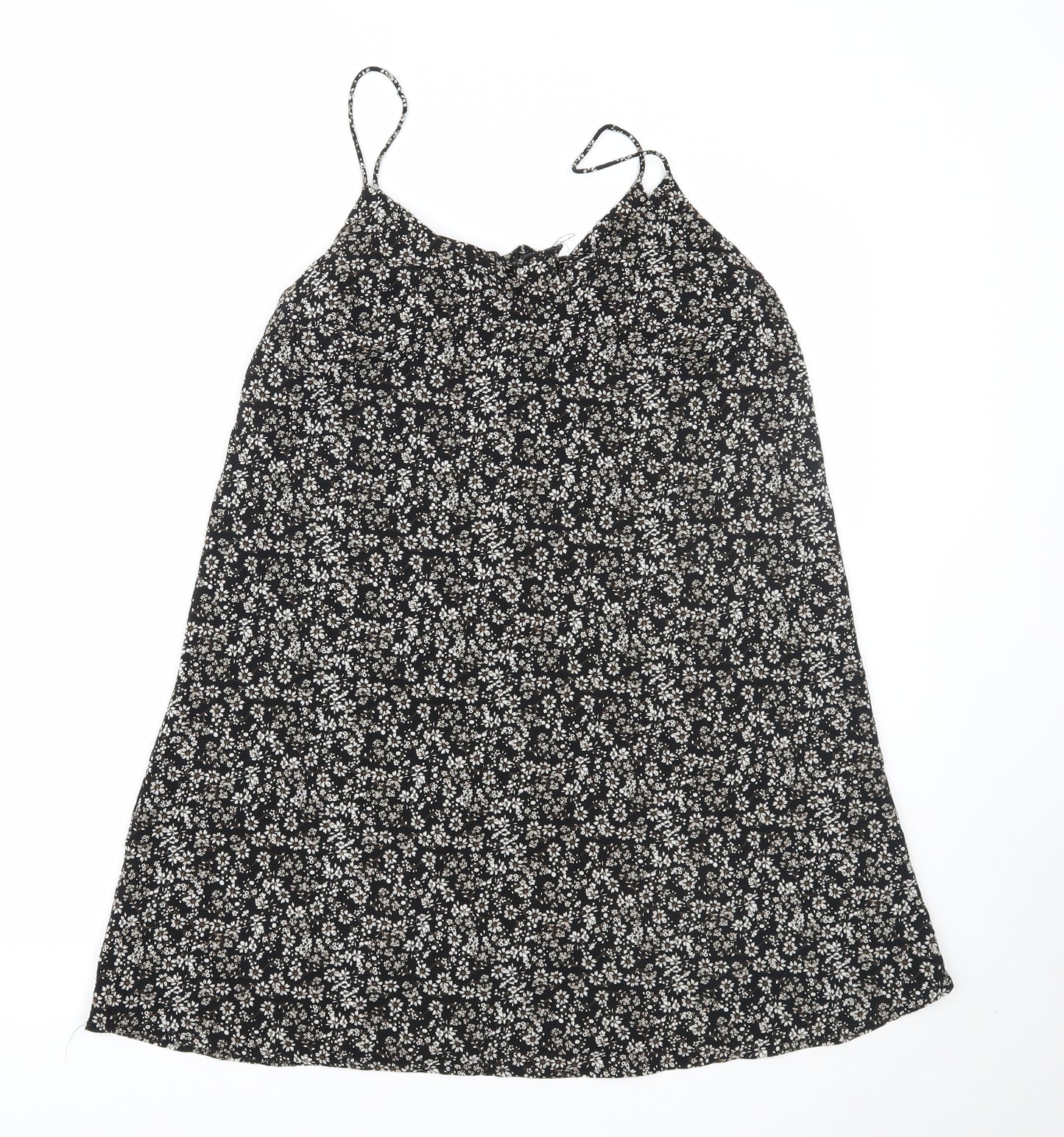 Primark Womens Black Floral  A-Line  Size 10