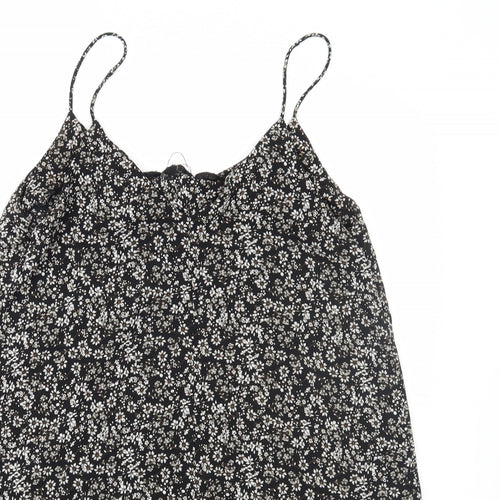 Primark Womens Black Floral  A-Line  Size 10