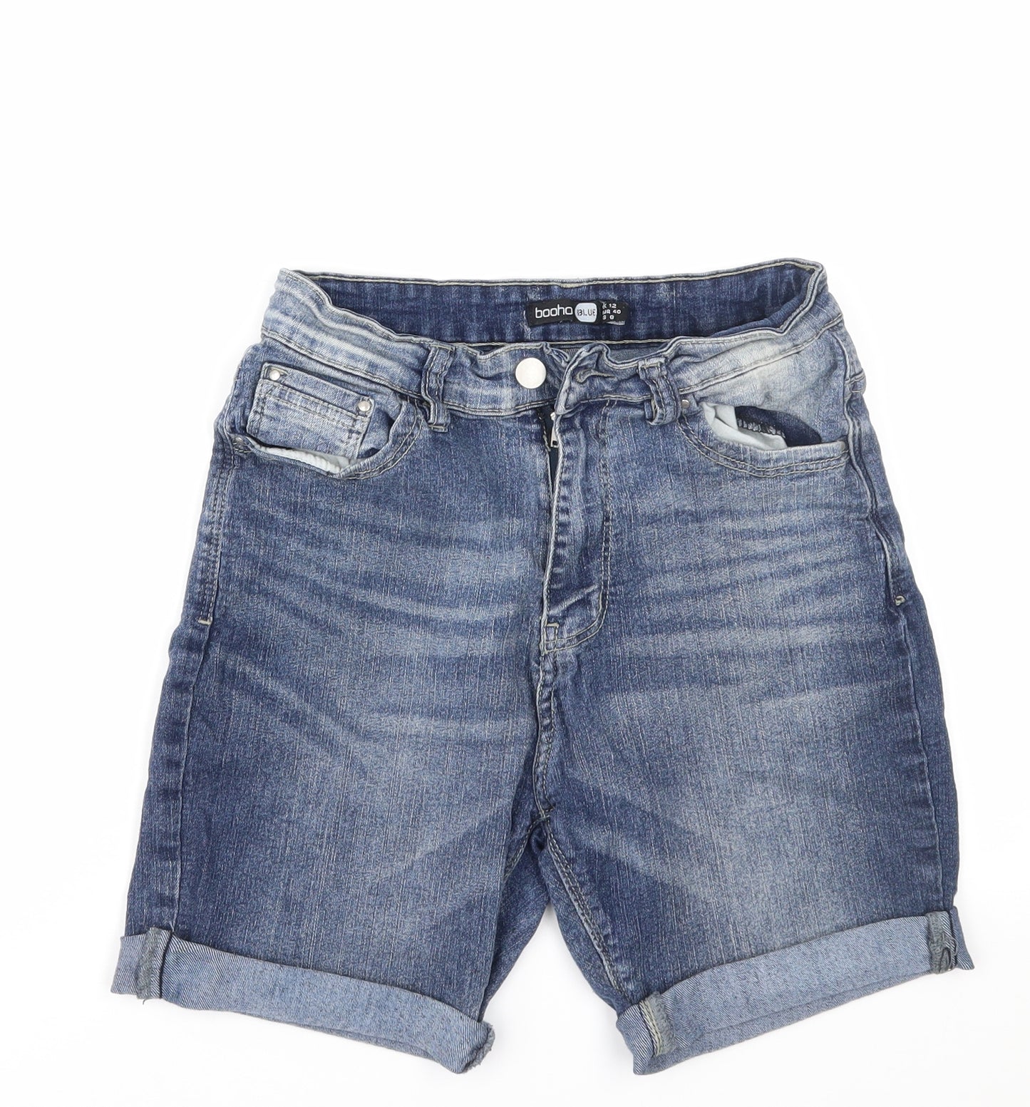Boohoo Womens Black   Mom Shorts Size 12