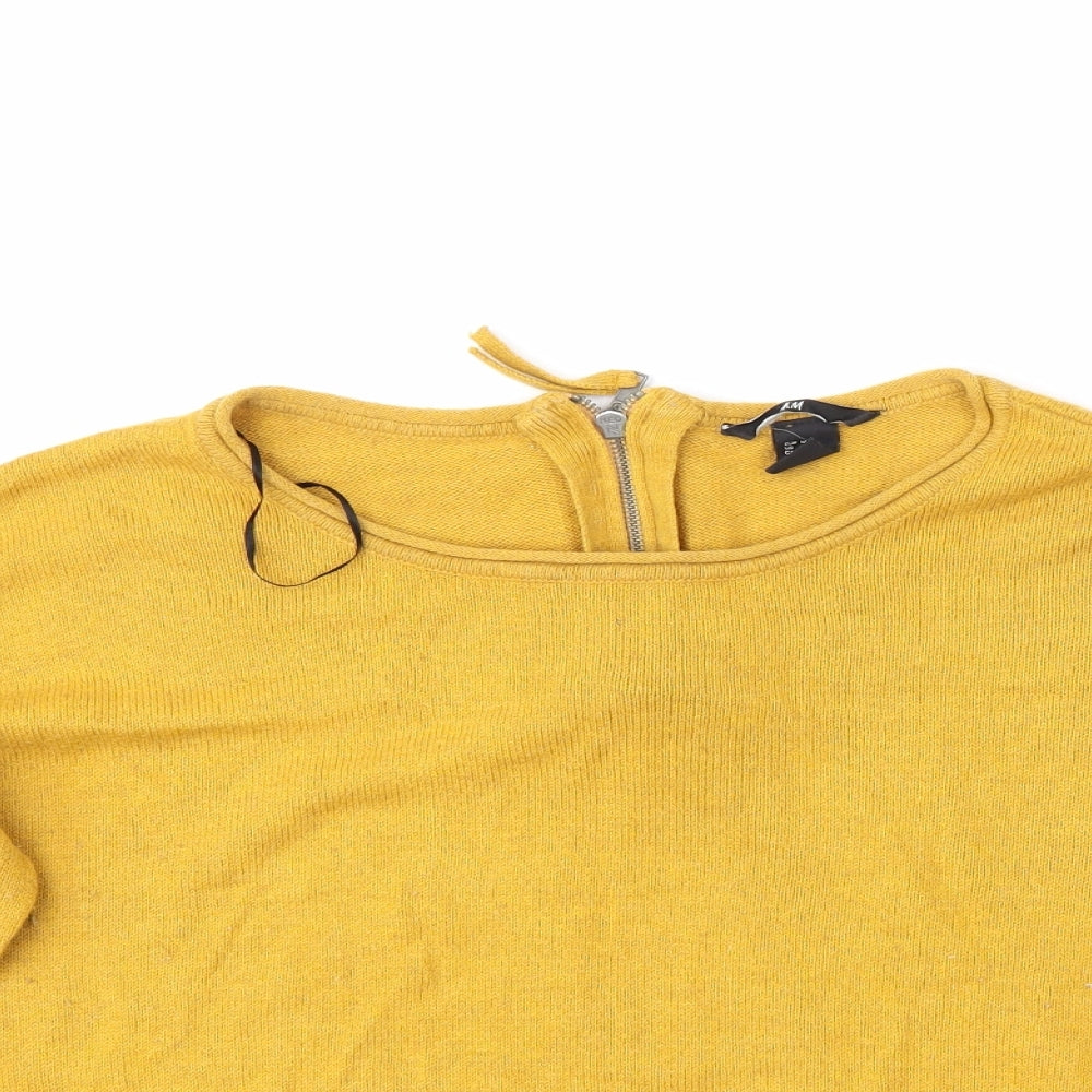 H&M Womens Yellow   Pullover Jumper Size M