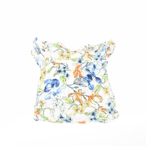 Nutmeg Girls White Floral  Basic T-Shirt Size 4-5 Years