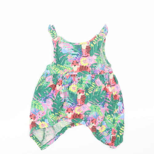 TU Girls Green Floral  Basic T-Shirt Size 3-4 Years