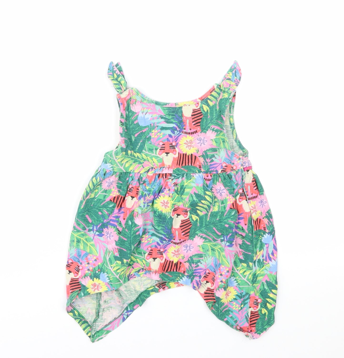 TU Girls Green Floral  Basic T-Shirt Size 3-4 Years
