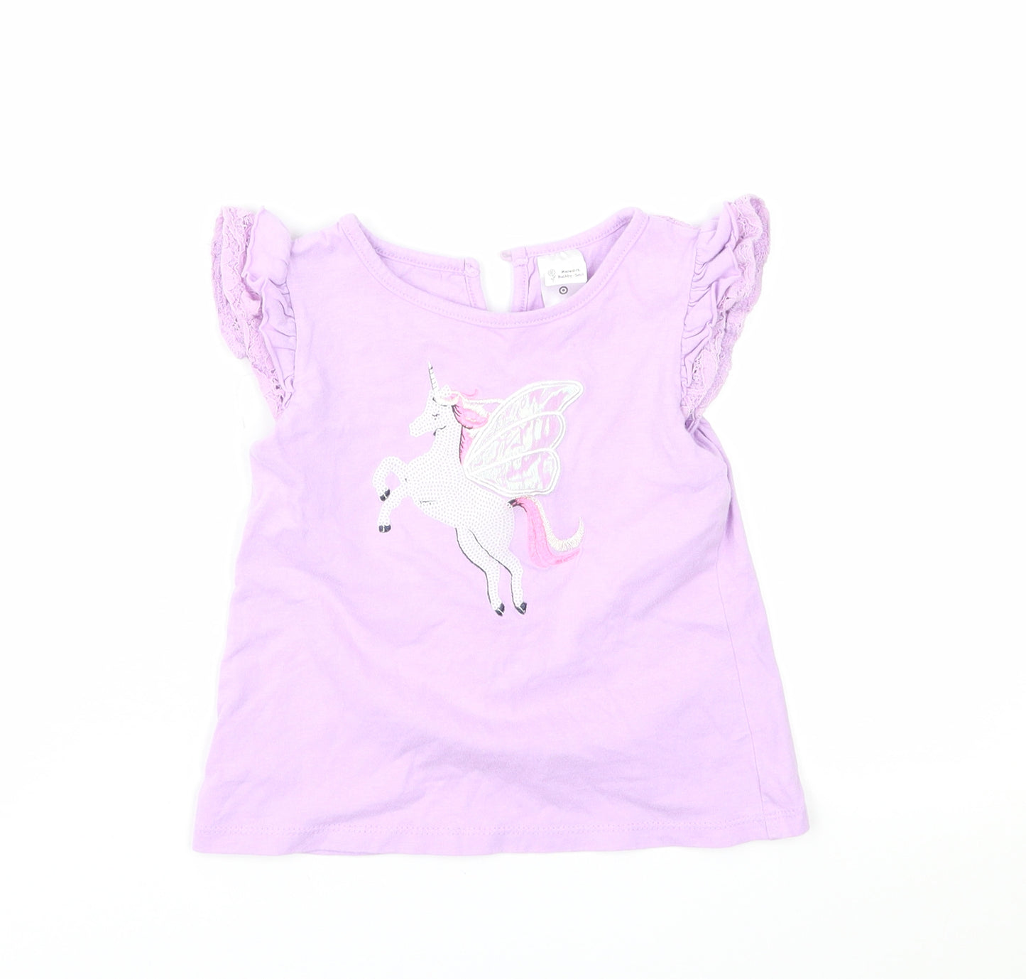 Preworn Girls Purple   Basic T-Shirt Size 3 Years