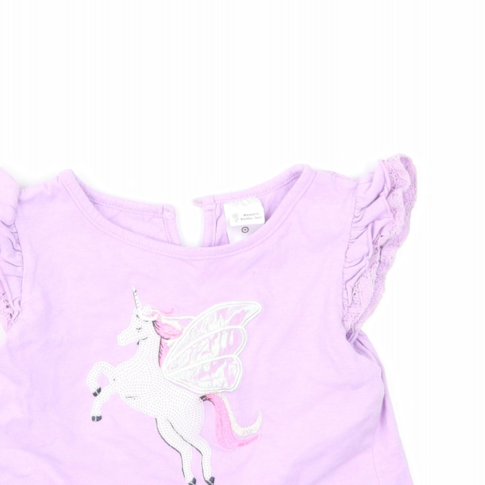 Preworn Girls Purple   Basic T-Shirt Size 3 Years