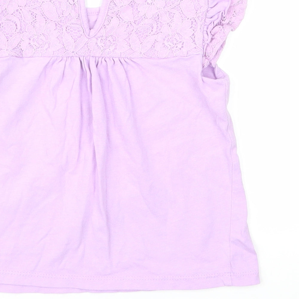 Preworn Girls Purple   Basic T-Shirt Size 3 Years