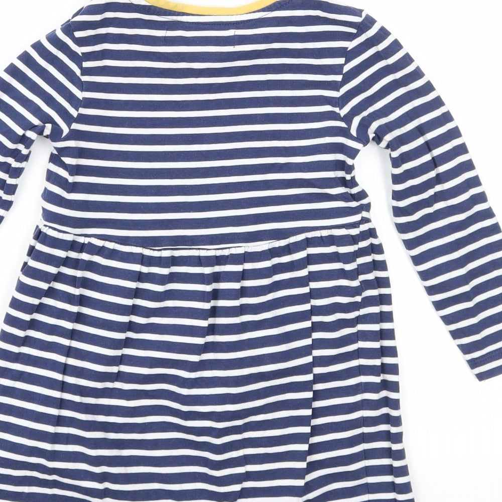 Marks and Spencer Girls Blue Striped  A-Line  Size 2-3 Years