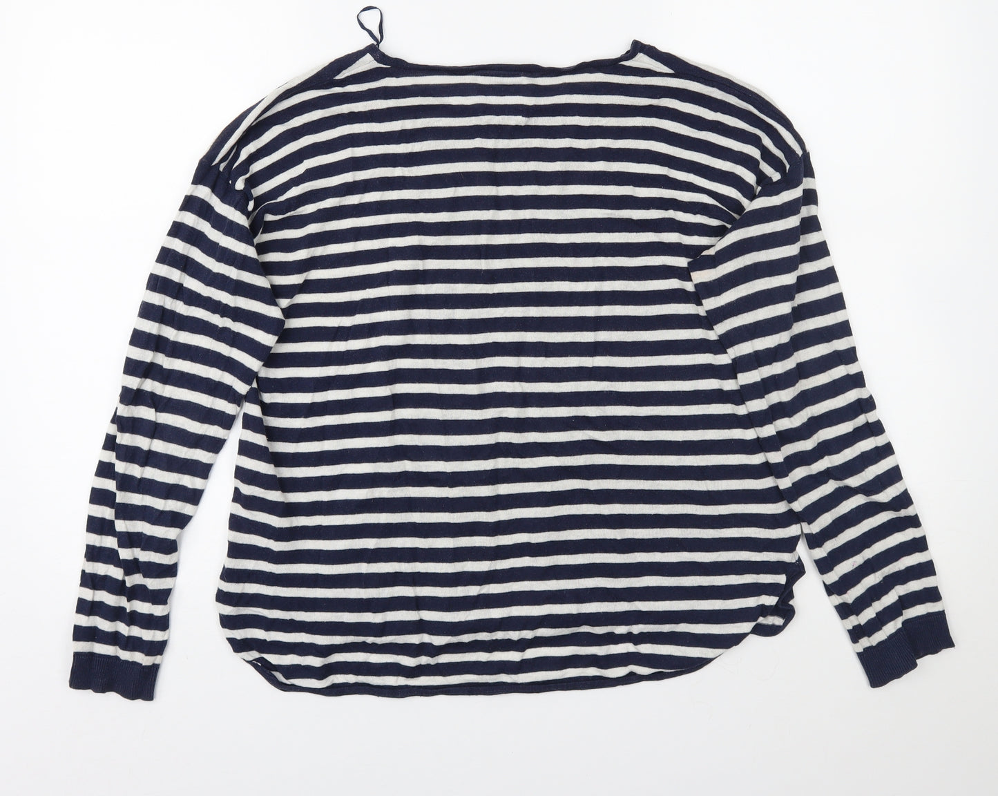 Pull & bear Womens Blue Striped  Pullover Jumper Size L
