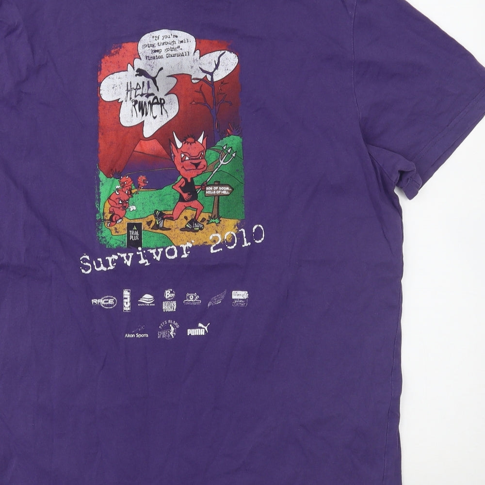 Puma  Mens Purple    T-Shirt Size XL